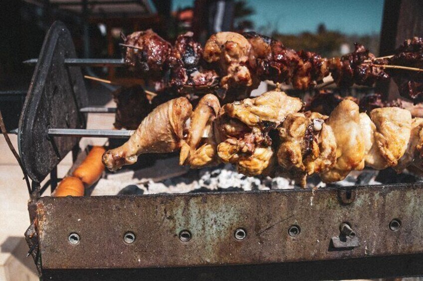 Traditional Cyprus lamb and chicken Souvla