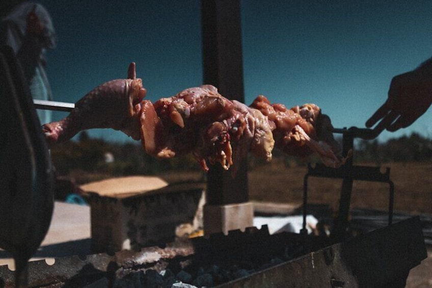 After a while you will notice a change in the colour of the meat.