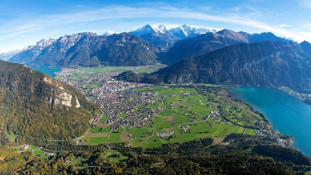 town in the mountain valleys in Switzerland