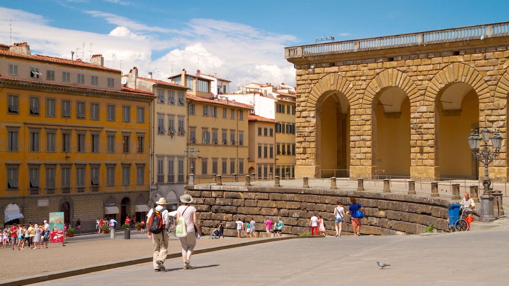 Tourists walking around the grounds at Pittl Palace in Florence