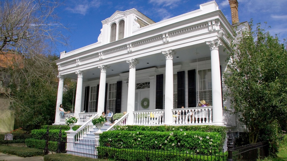 front of historic building