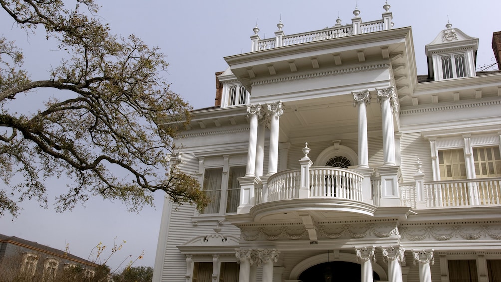front of historic building