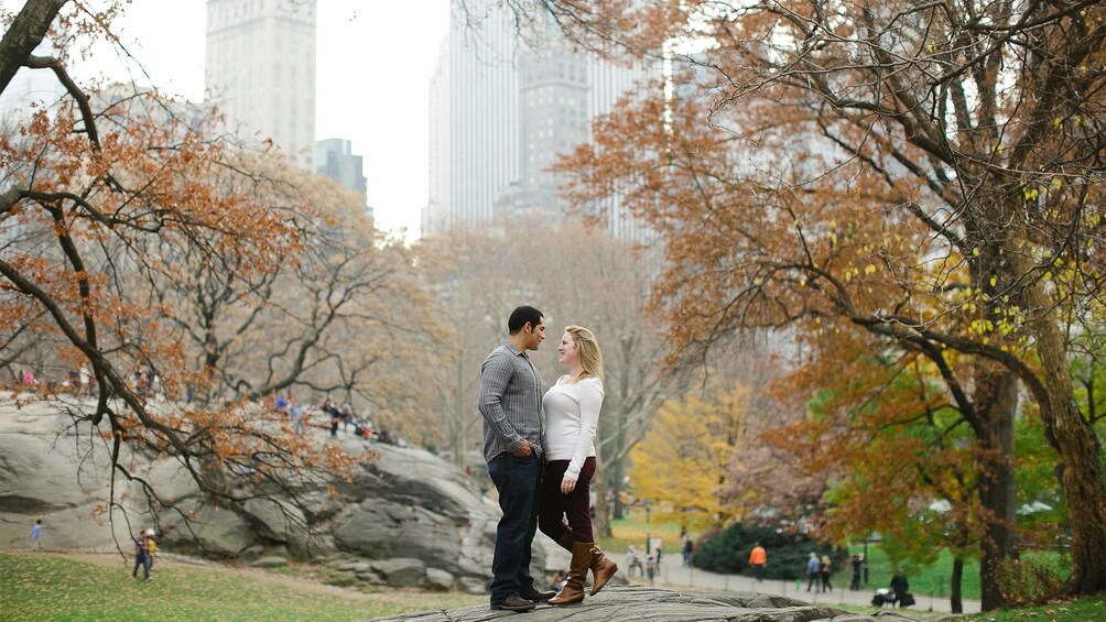 Couple enjoying their time at Central Park, New York 