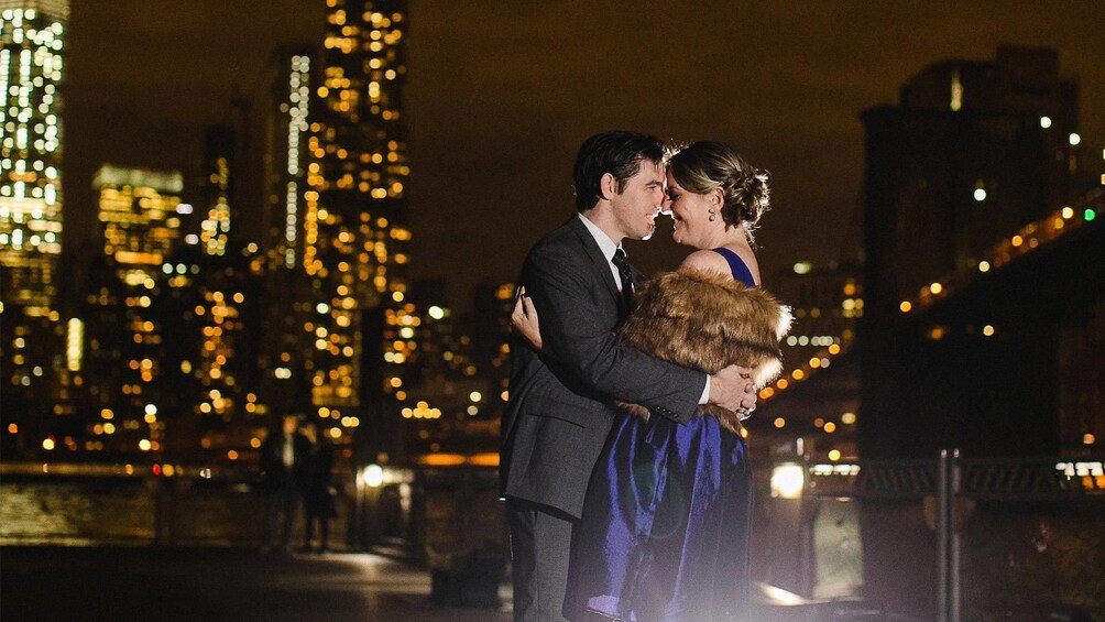 Stunning photo shoot of a couple in formal wear in New York 