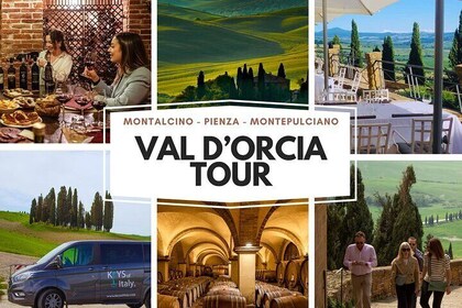 Visite des vins du Val d'Orcia Brunello avec Montalcino et Montepulciano