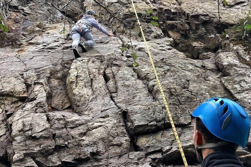Rock Climbing and Abseiling in the Mountains of Sligo