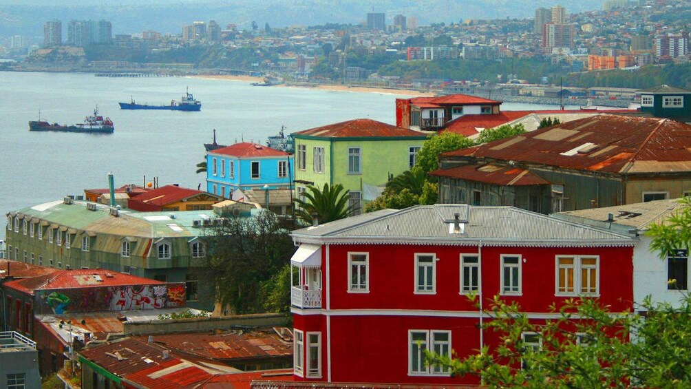 View of the city and coastline of Valparaiso