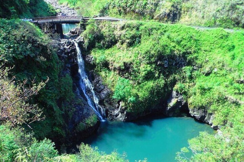 One of many beautiful waterfalls along the Road to Hana