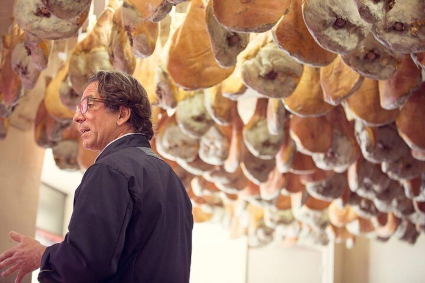 Stone under the cured hams