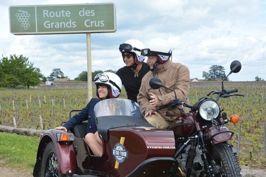 Private Guided Sidecar Tour in Burgundy from Meursault