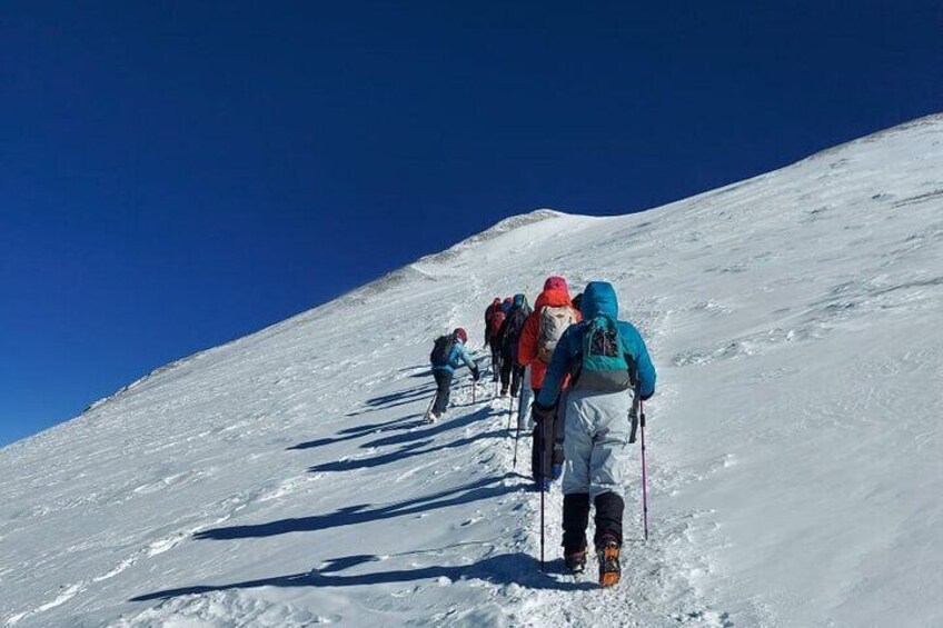 Crossing the glacier