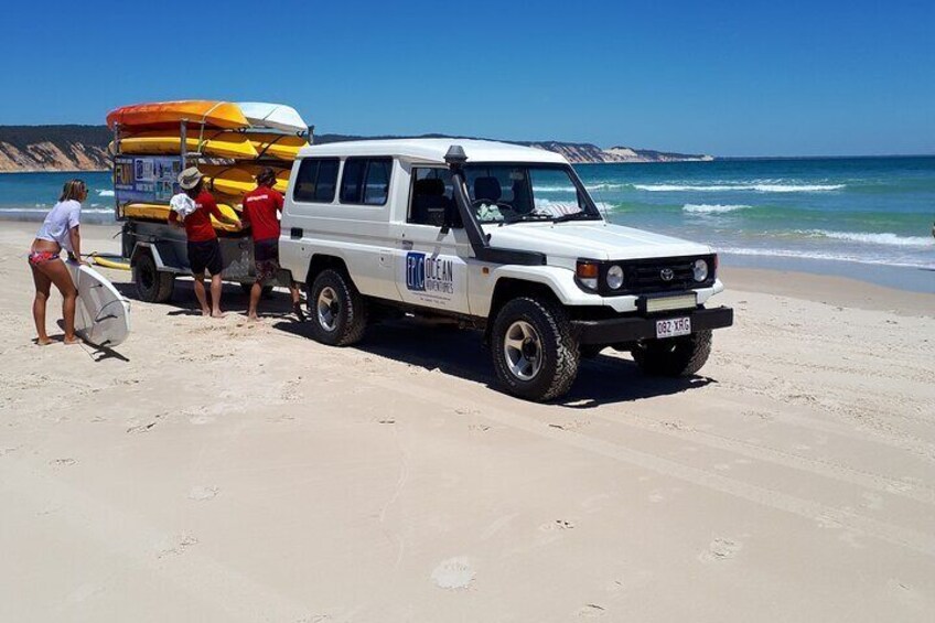 3 Hour Rainbow Beach Sea Kayak with Dolphins & 4x4 Beach Drive