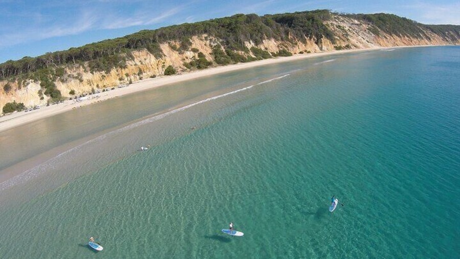Epic Stand Up Paddle Board Lesson and Coloured Sands 4WD Tour Rainbow Beach