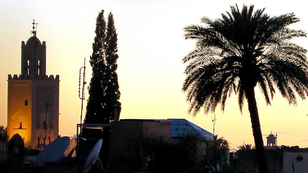 watching the sunset from the town in Marrakech