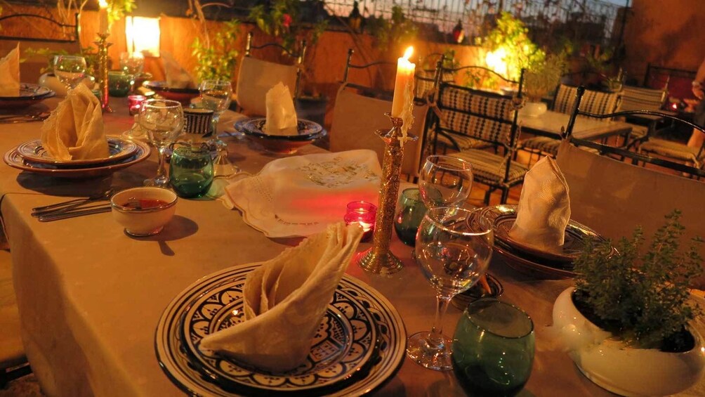 dinner by candlelight in Marrakech