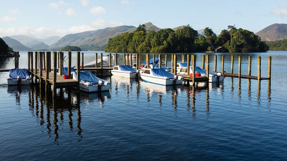 small boats at dock near london