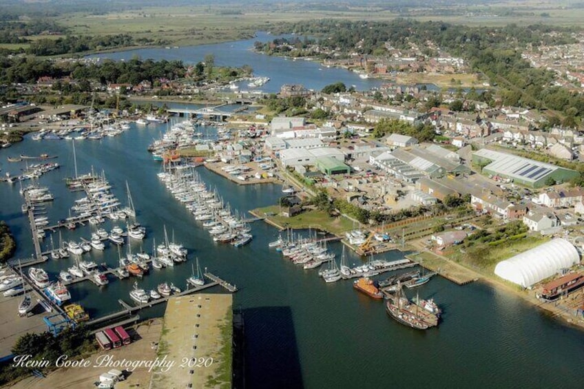 The harbour from the air