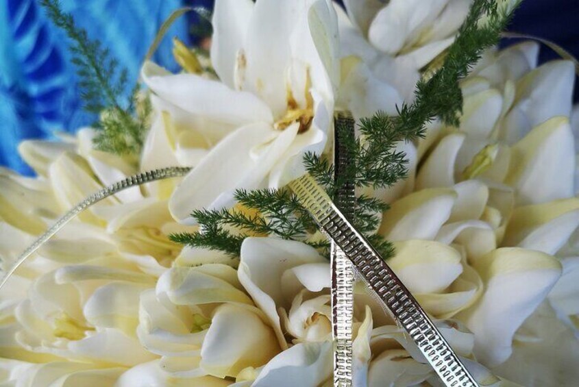 Tahitian tiara flower bridal bouquet