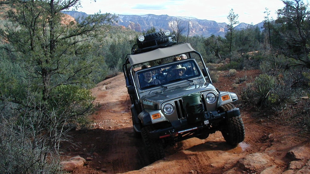A Jeep off-roading 
