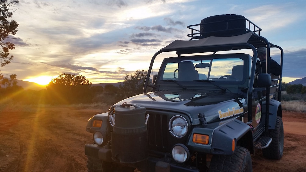 A Jeep at Sunset in the Grand Canyon