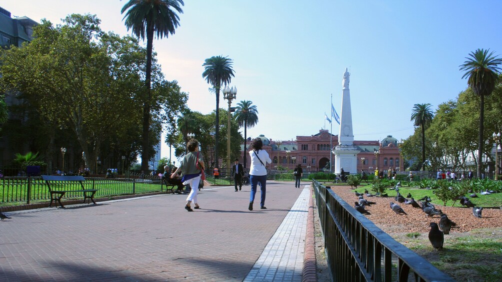 People walking through park in Buenos Aires