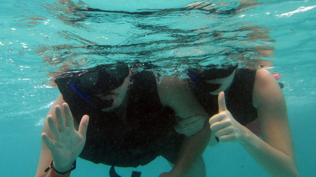 Couple snorkeling