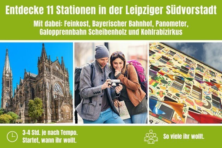 City game scavenger hunt Leipzig Südvorstadt - independent discovery tour