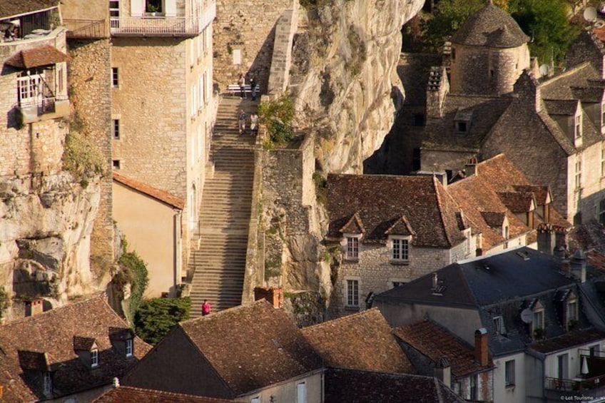 The grand staircase of Rocamadour