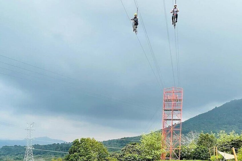 Bicycle Ziplining + visit Ruta de Flores and San Salvador Rainbow Slide