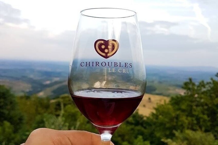 A glass of Chiroubles