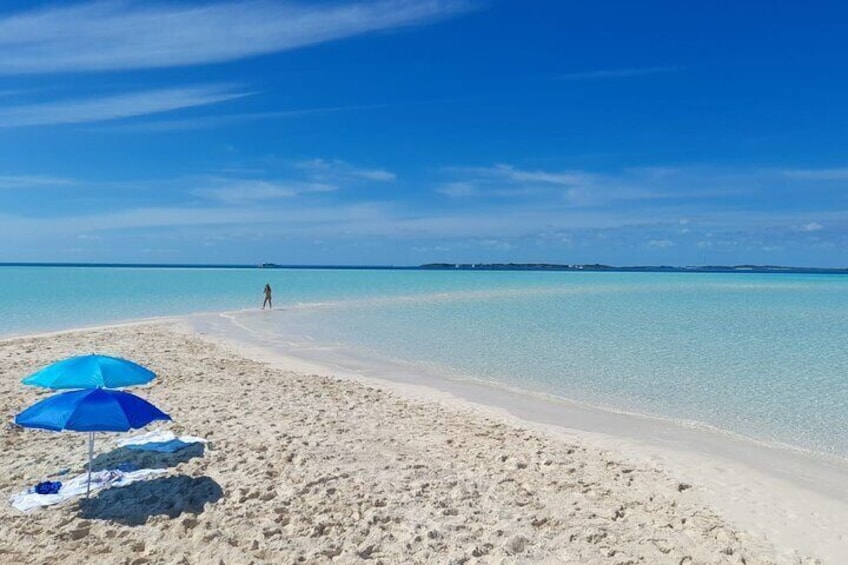 Exuma has some of the world's most beautiful beaches and sandbars. This photo is of the sandbar just off of Saddleback Cay.