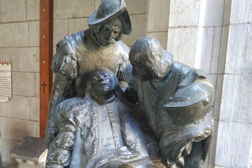Sculpture of Saint Ignatius wounded