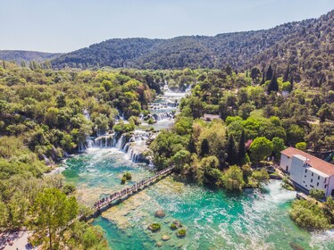  Krka Waterfalls Day Tour with Boat Ride from Split & Trogir with Gray Line