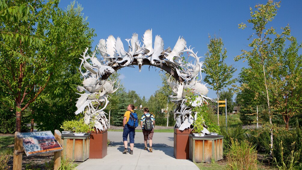 Park with antler archway in Fairbanks