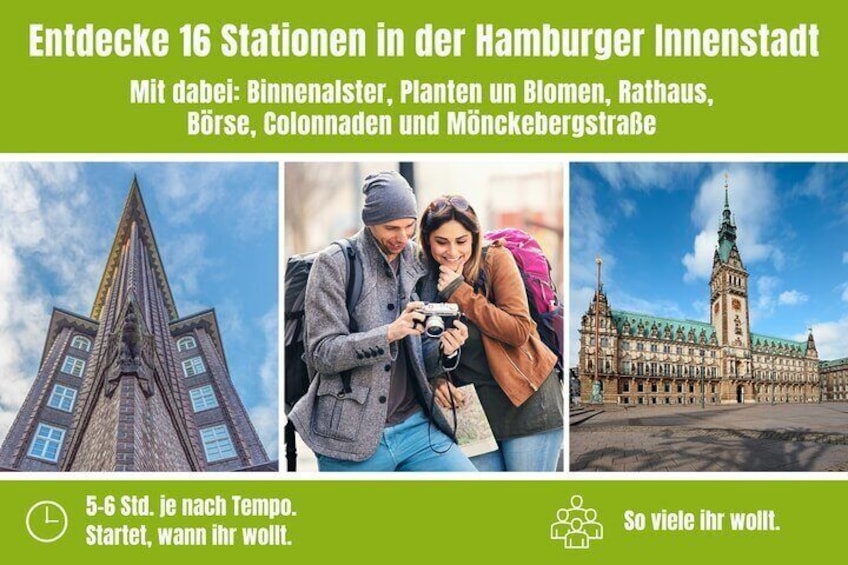 City game scavenger hunt Hamburg city center - independent city tour