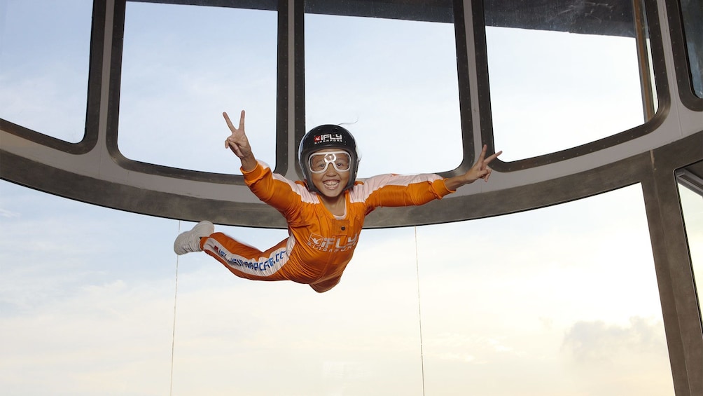 Child having fun at iFly Singapore