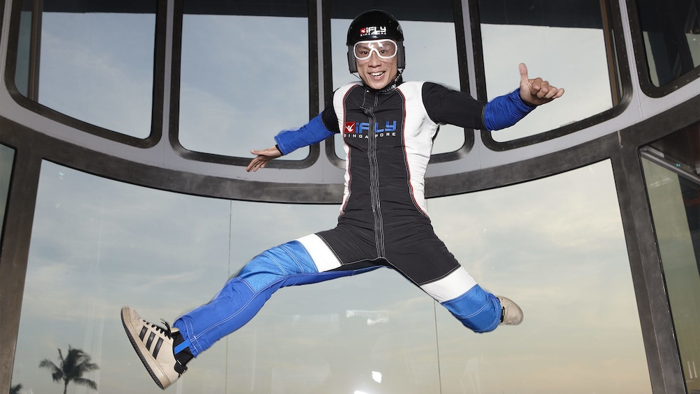 Man having a good time at iFly Singapore