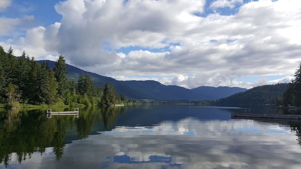 Serene view of the water and surroundings in Whistler 
