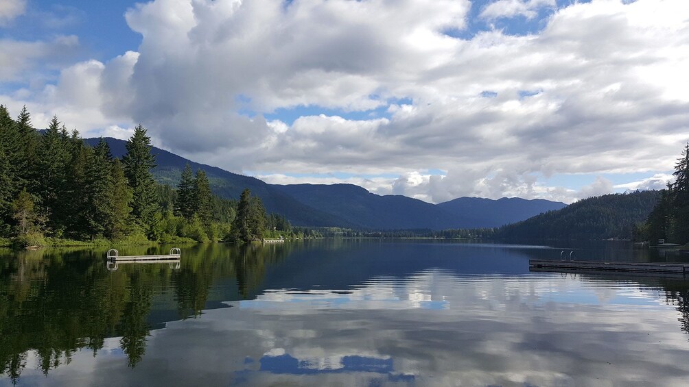 Serene view of the water and surroundings in Whistler