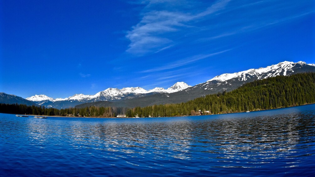 Lake canoe tour view near Whistler