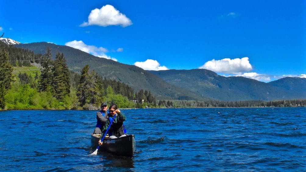 Lake canoe tour view near Whistler