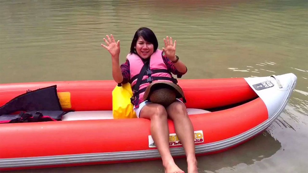 Woman on the boat tour of Phuket 