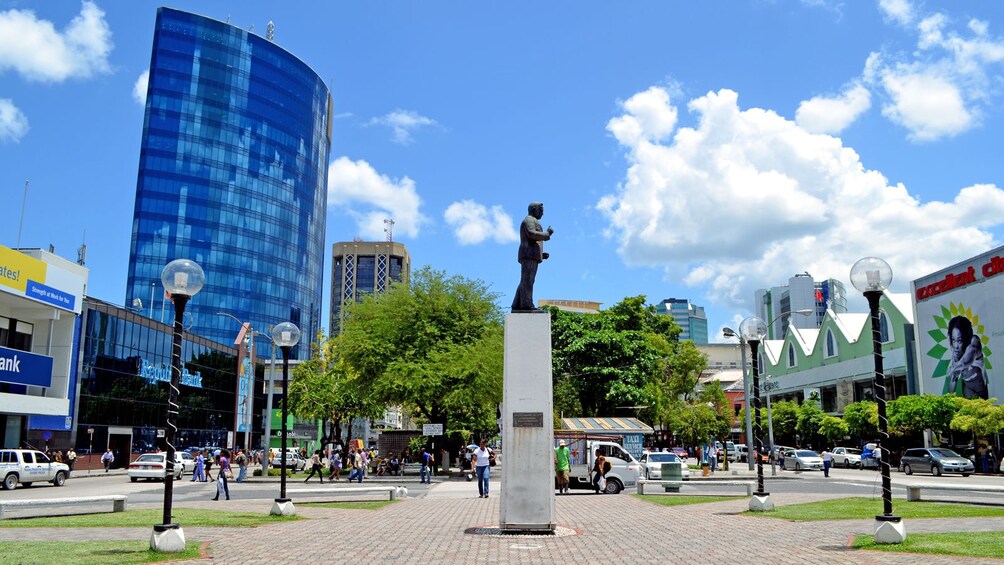 monument in the middle of a park in Trinidad and Tobago