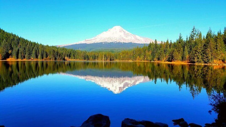 A beautiful bluebird day at Trillium Lake