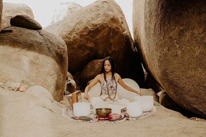 Desert Nature Walk + Soundbath & Meditation in a Boulder Cave