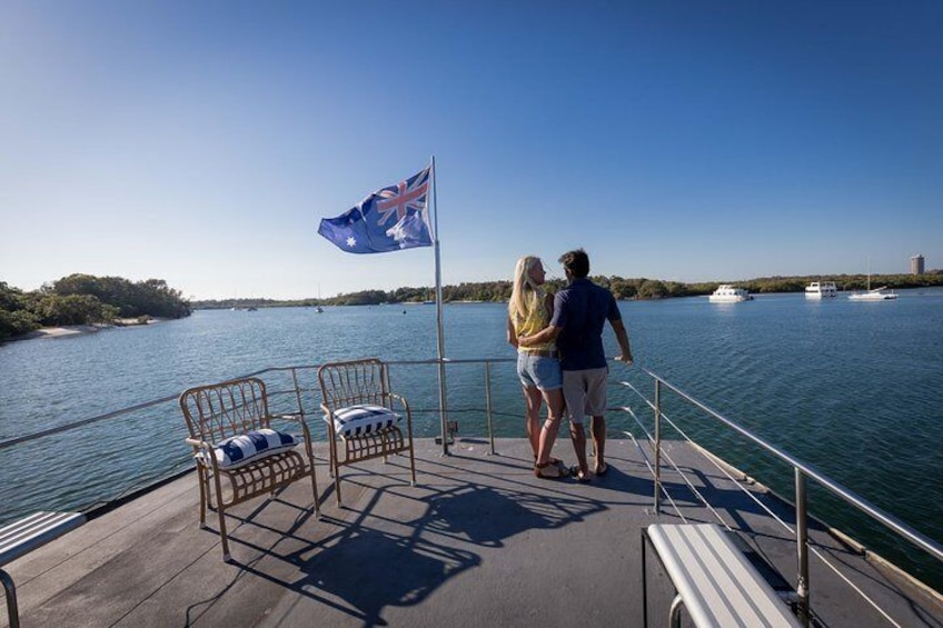 Relaxing on the top deck watching the local wildlife and taking in the beautiful scenery. 