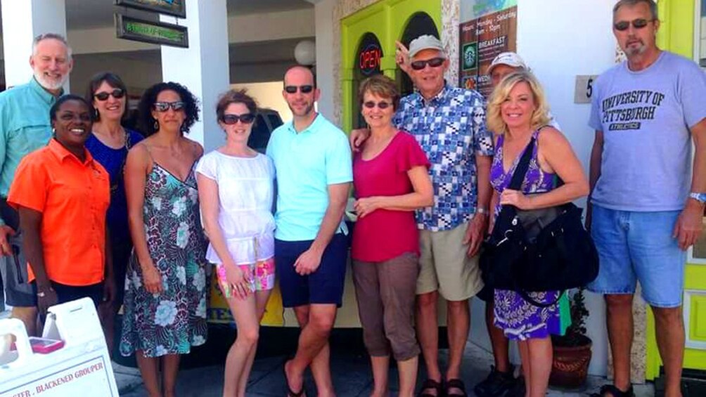 Food tour group in the Caribbean
