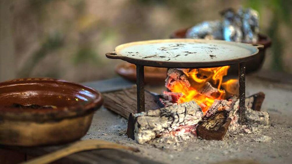 A wood fire hot plate