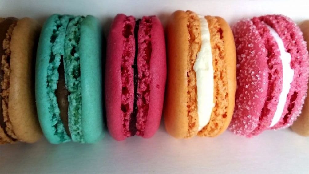Show item 1 of 5. Row of colorful macarons in London