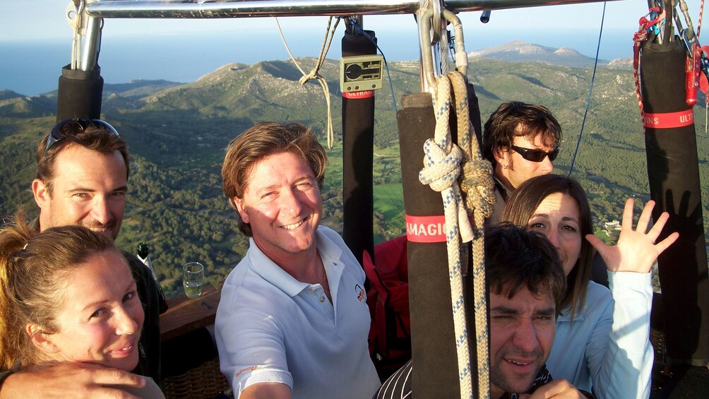 Show item 4 of 9. Group in a hot air balloon over Mallorca Island